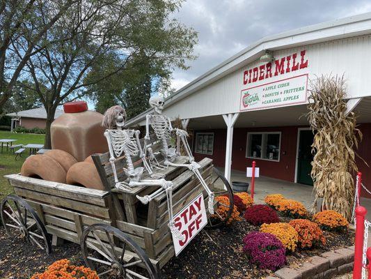 Pay for hot donuts in the general store and pick them up here