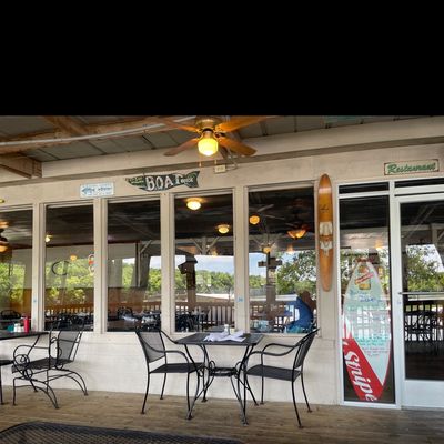 Porch and indoor seating