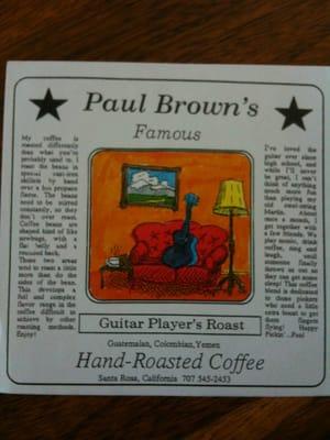 One of my old coffee labels when I pan roasted coffee.