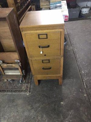 awesome vintage file cabinet--on legs!  so convenient!