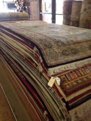 Some of the many rugs at Oriental Rug Palace