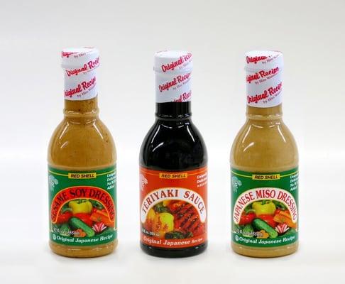 Red Shell Japanese Miso Dressing, Sesame Soy Dressing and Teriyaki Sauce