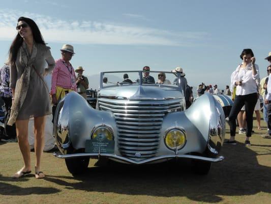 1937 Delahaye 145 Franay Cabriolet at the 65th Pebble Beach Concours d'Elegance 2015.