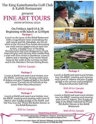 Fine Art Tours with Optional Golf