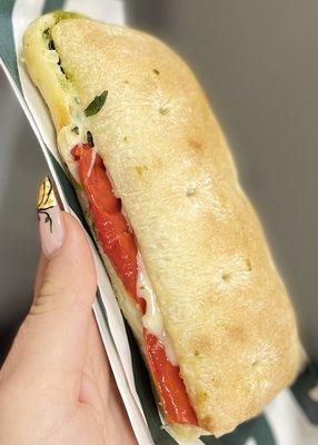 Starbucks: Tomato & Mozzarella Panini, flavorful, cheesy & toasted! Happy National Sandwich Day!