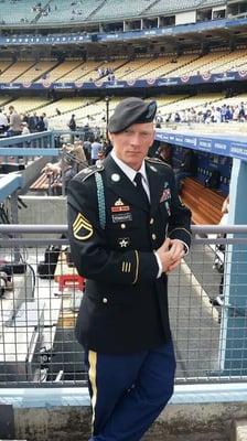 This is SSG Romo at the opening game for the LA Dodgers!