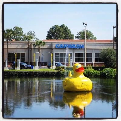 Giant duck in a lake... CHEEEECK! lol!