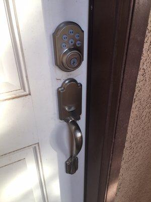 External view of front door installation