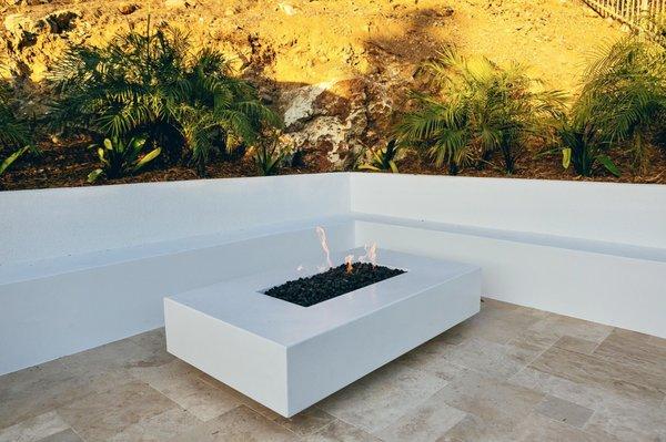 Custom seating and fireplace