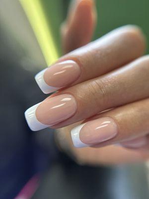 Hard gel. French manicure