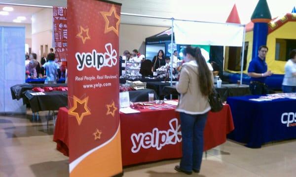 Come to the Yelp table for a chance to win some really cool swag!