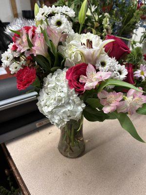 Flower arrangement received