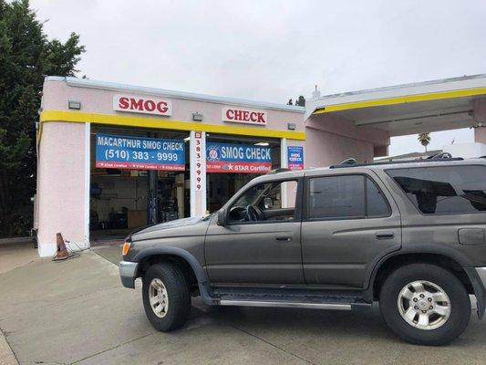 My '98 4 Runner passed smog! Amazing! I came during the day on a weekday so no waiting. The smog test took around 15 minutes...also amazing!