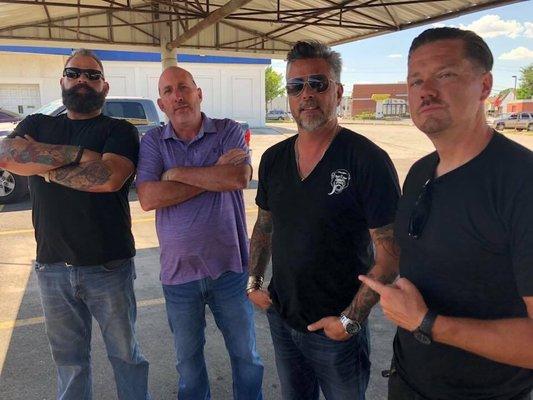 Shop Owner Robert Knapp with Richard Rawlings and Garage Rehab crew