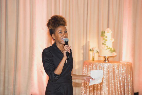 Crystal Sparks DJ MC Wedding in Los Angeles Black DJ Female DJ Crystal Sparks DJ emcee event host