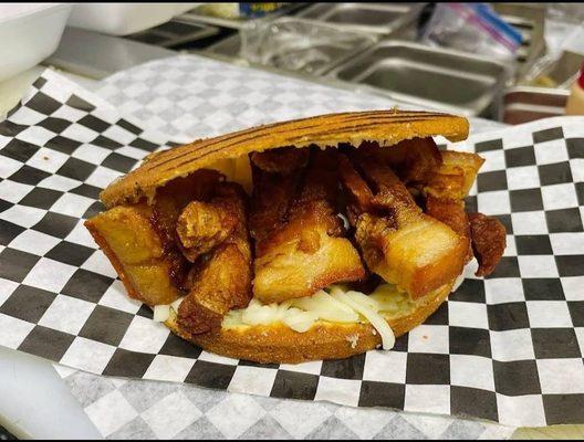 Arepa with Chicharrón