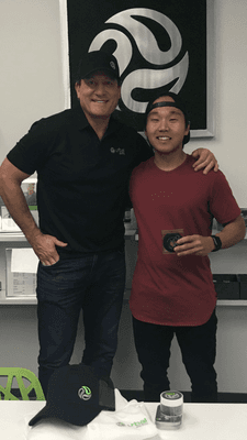 Hockey legend Jeremy Roenick and his number one fan at Urbal Activ.