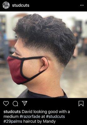 Medium straight razor fade