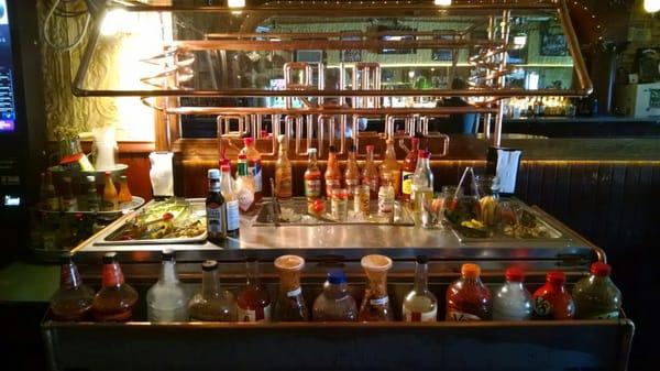 The new bloody mary bar set up