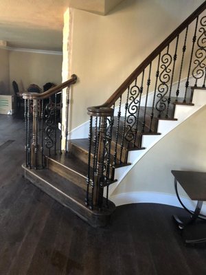 Painted the wall and stain the stairs