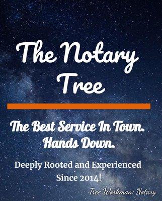 Screenshot of what my homepage of The Notary Tree website looks like