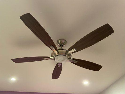 Newly Installed Remote Controlled Fan