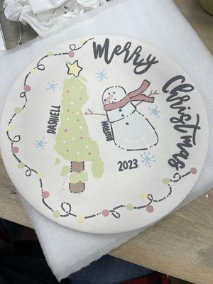 Foot print holiday plate