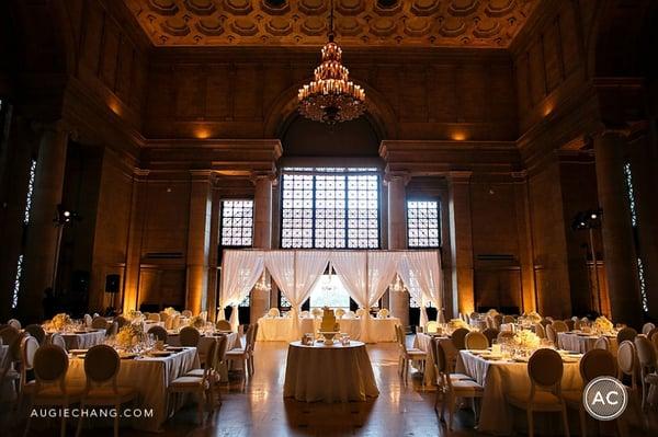 Asian Art Museum Wedding, Enhanced Lighting provided drapery and lighting design