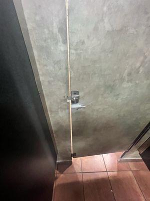 Broken locks on all bathrooms stalls