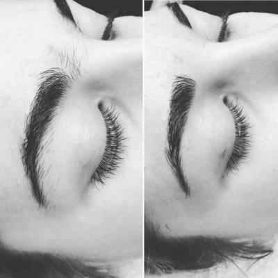 Before and after brows