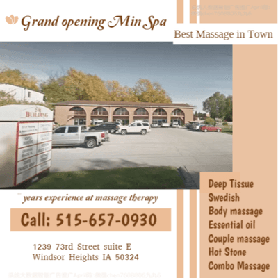 Min Spa 1239 73rd Street suite E Windsor Heights IA 50324