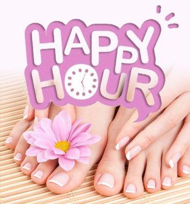 Enjoy our Happy Hour Pedicure every 1st Thursday of the month! Take $10 OFF your spa pedi & sip on your choice of Cabernet or Pinot Grigio!