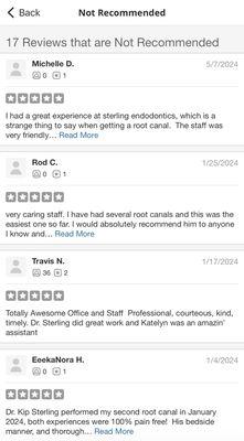 There are lots of reviews that Yelp won't put on our main page. Check them out