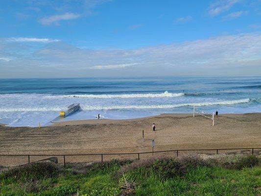 Cold winter morning at the beach.