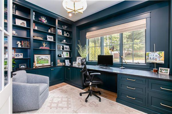 This home office with classic details to make working from home the envy of the neighborhood.