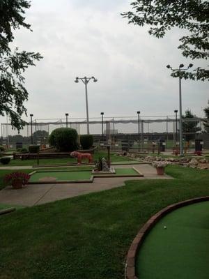 Batting cages shot from the mini golf course