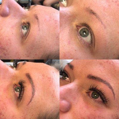 Eyelash Extensions and Microblading before and after