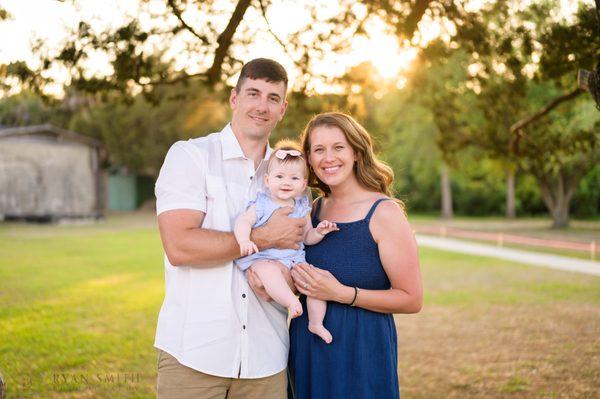 Mom and dad with happy baby