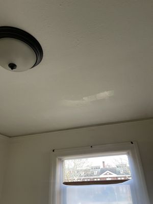 Primed and painted ceiling, after finished, you would never know, ceiling was ever damaged