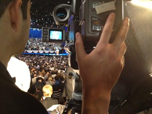 On location November 2012 Presidential Election with President Barack Obama in downtown Chicago.