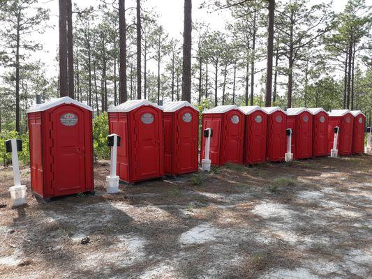 We provide portable restroom service anywhere, anytime, any place.  Give us a call and we will make it happen.