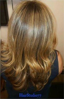 Caramel Babylights and Layered Cut