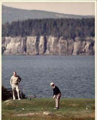 3rd tee overlooking Frenchman,s Bay.