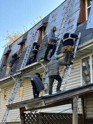 Shingle roof installation