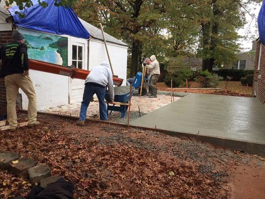 Foundation work for extension to home in Fords NJ.