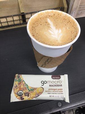 The Meadow latte and a macro bar for breakfast today! Yummmm!!