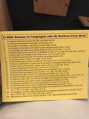 24 reasons to be in the worship assembly.