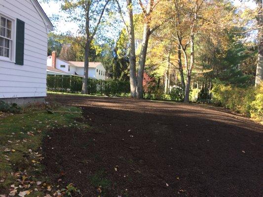 Yard after septic system installation