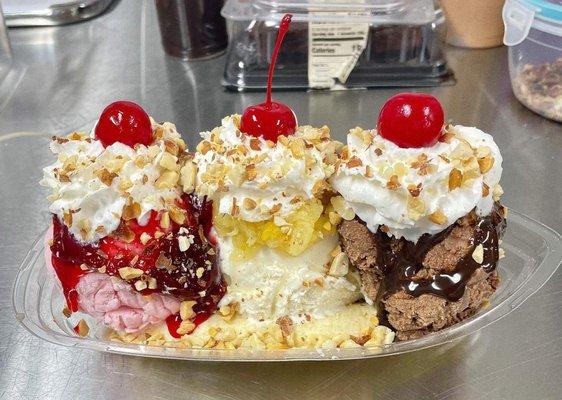 Yummy banana split!