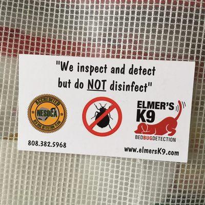 Elmer's K9 Bed Bug Detection